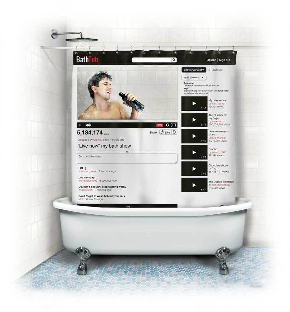 Bath Tub Live Shower Curtain