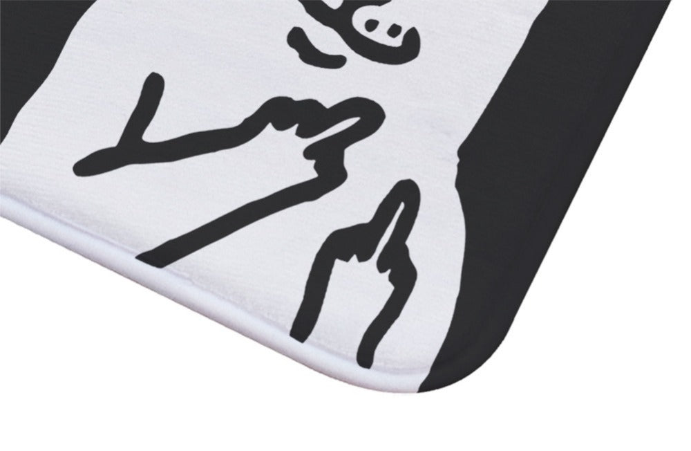 Cat With Middle Finger Door Mats