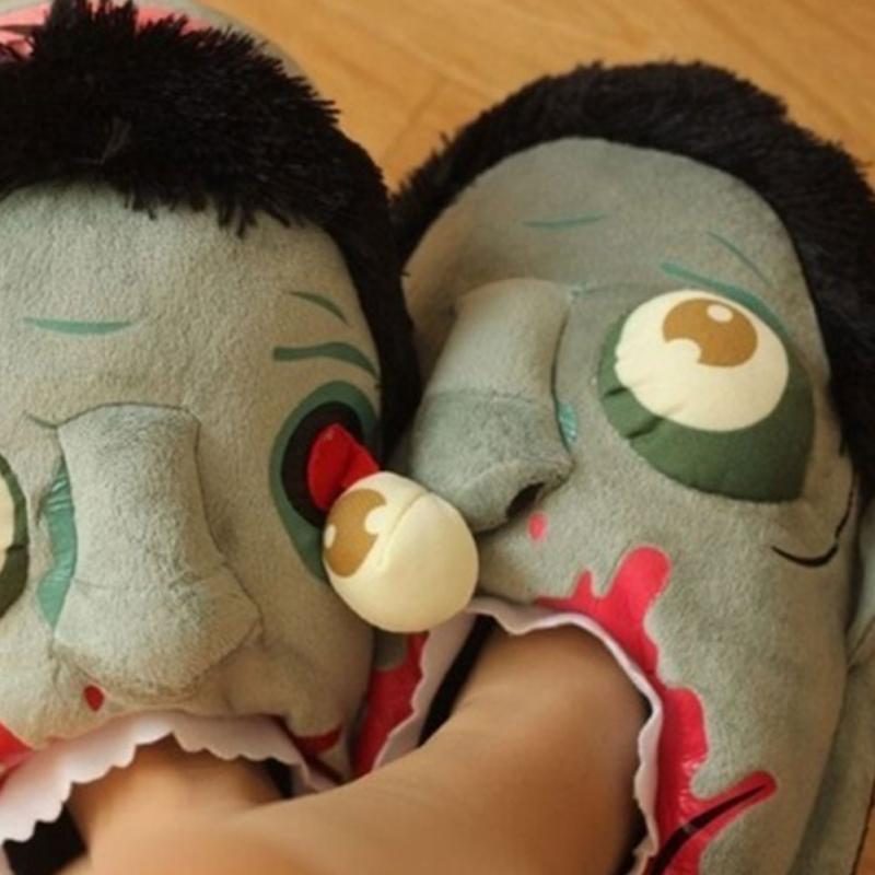Plush Zombie Home Slippers