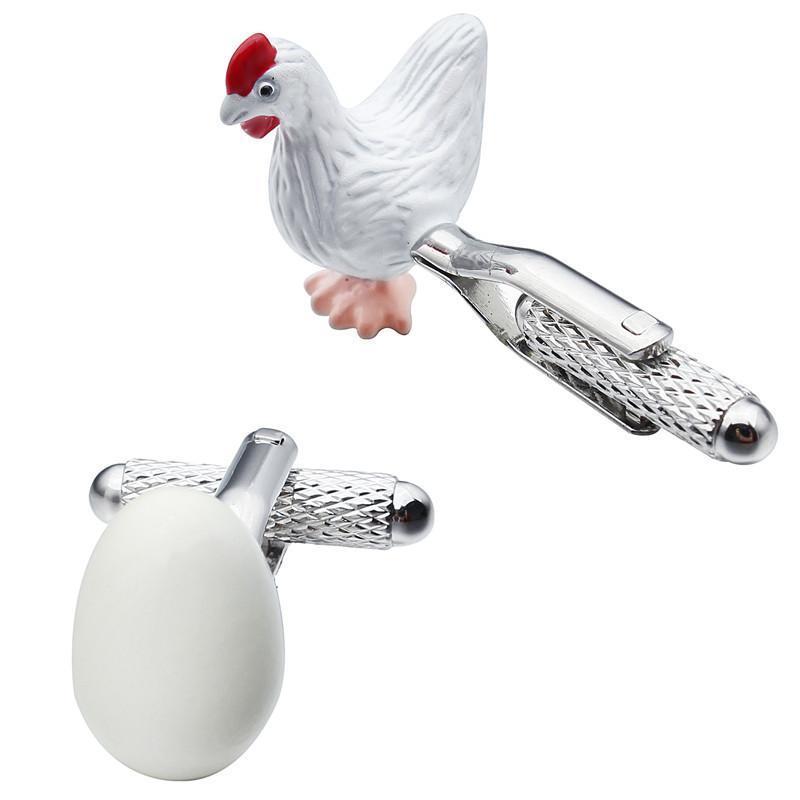 Men's Funny Hen and Egg Cufflinks