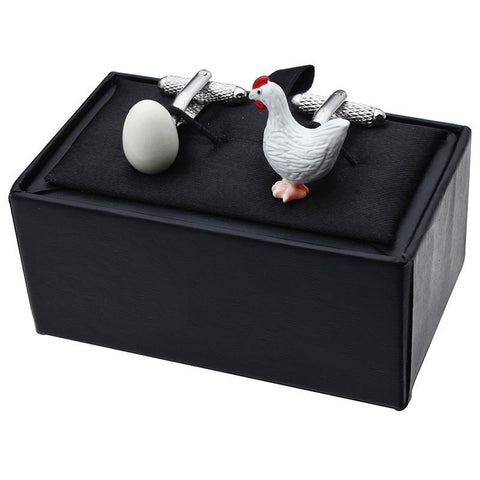 Men's Funny Hen and Egg Cufflinks