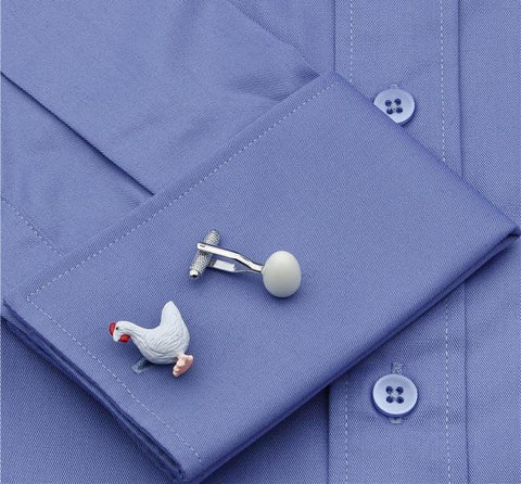 Men's Funny Hen and Egg Cufflinks